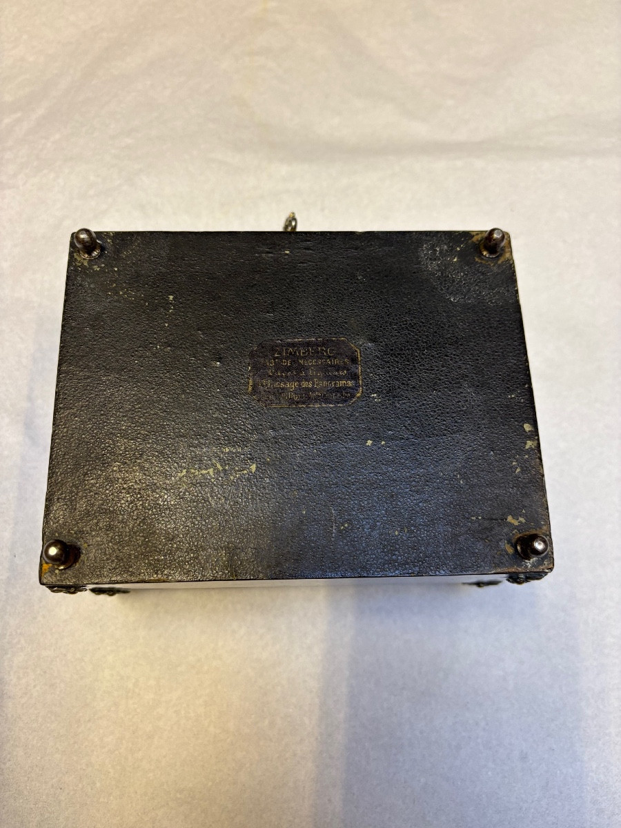 Napoleon III Jewelry Box From The Zimbergen House, Blackened Pear Wood Decorated With Bronzes-photo-5