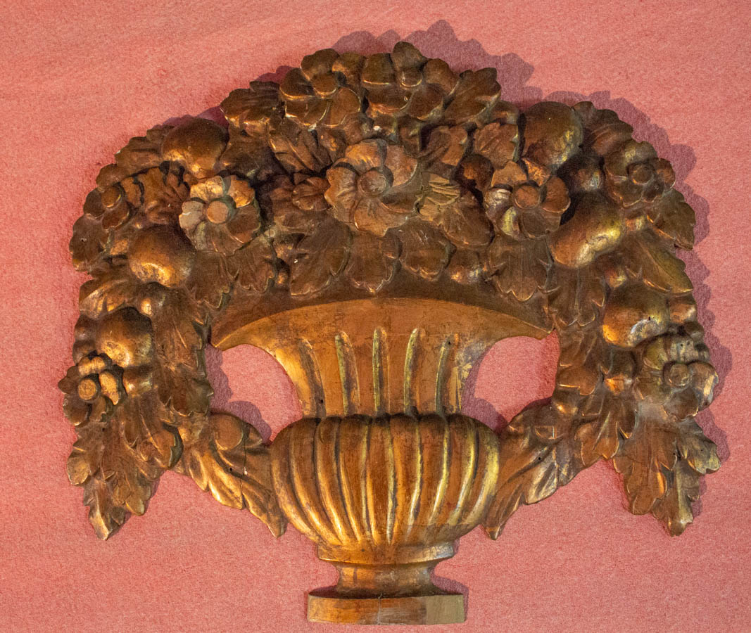 Basket Of Fruits And Flowers Carved And Gilded Nineteenth