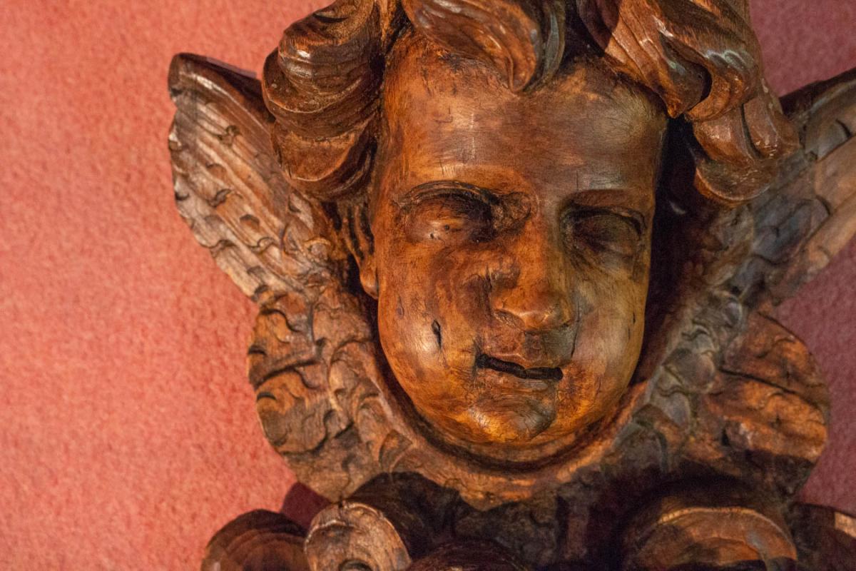 Carved Wood Angel Head-photo-2