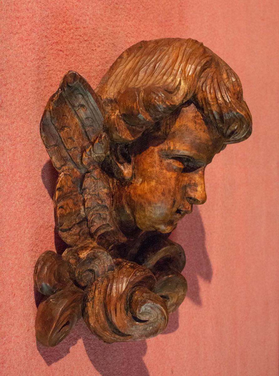 Carved Wood Angel Head-photo-4