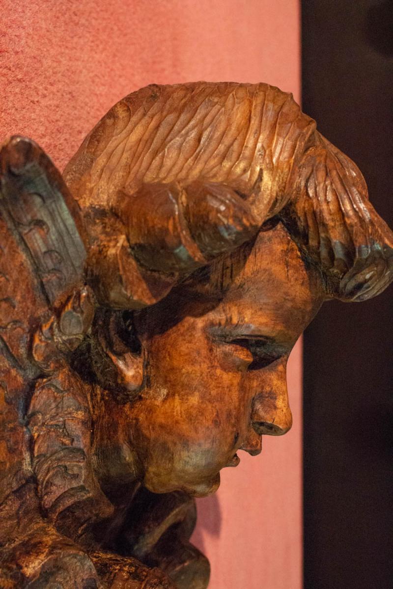 Carved Wood Angel Head-photo-1