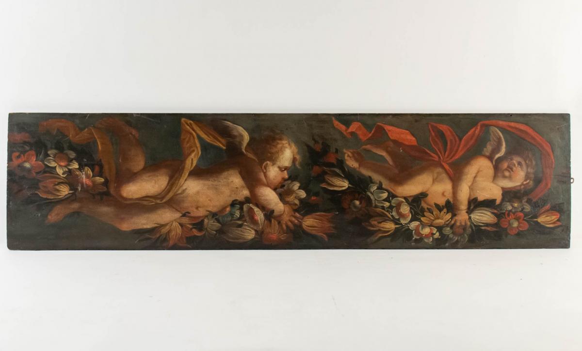 Woodwork Panel Painted Late Seventeenth-photo-2