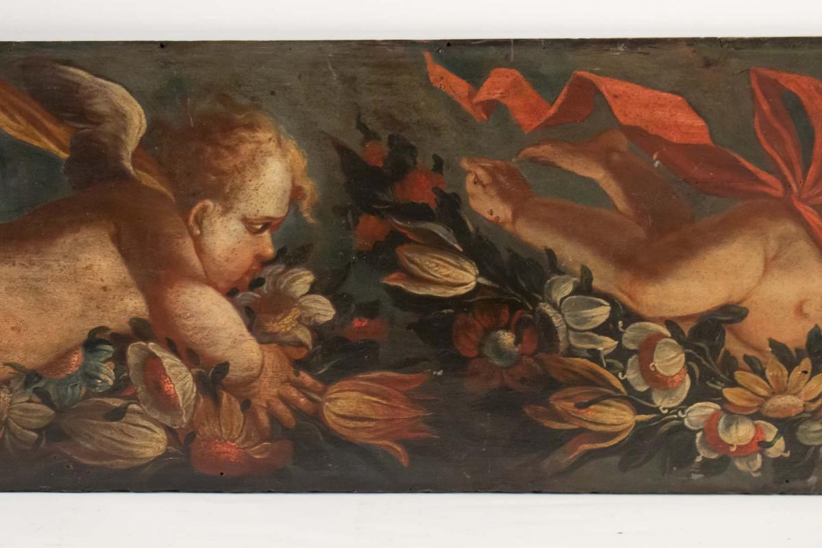 Woodwork Panel Painted Late Seventeenth-photo-4