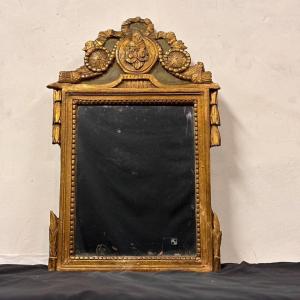 Miroir En Bois Doré d'époque Louis XVI