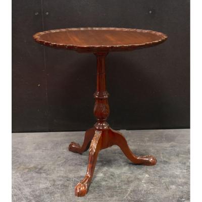 Circular Pedestal Mahogany Wood XVIIIth Swivel Tray