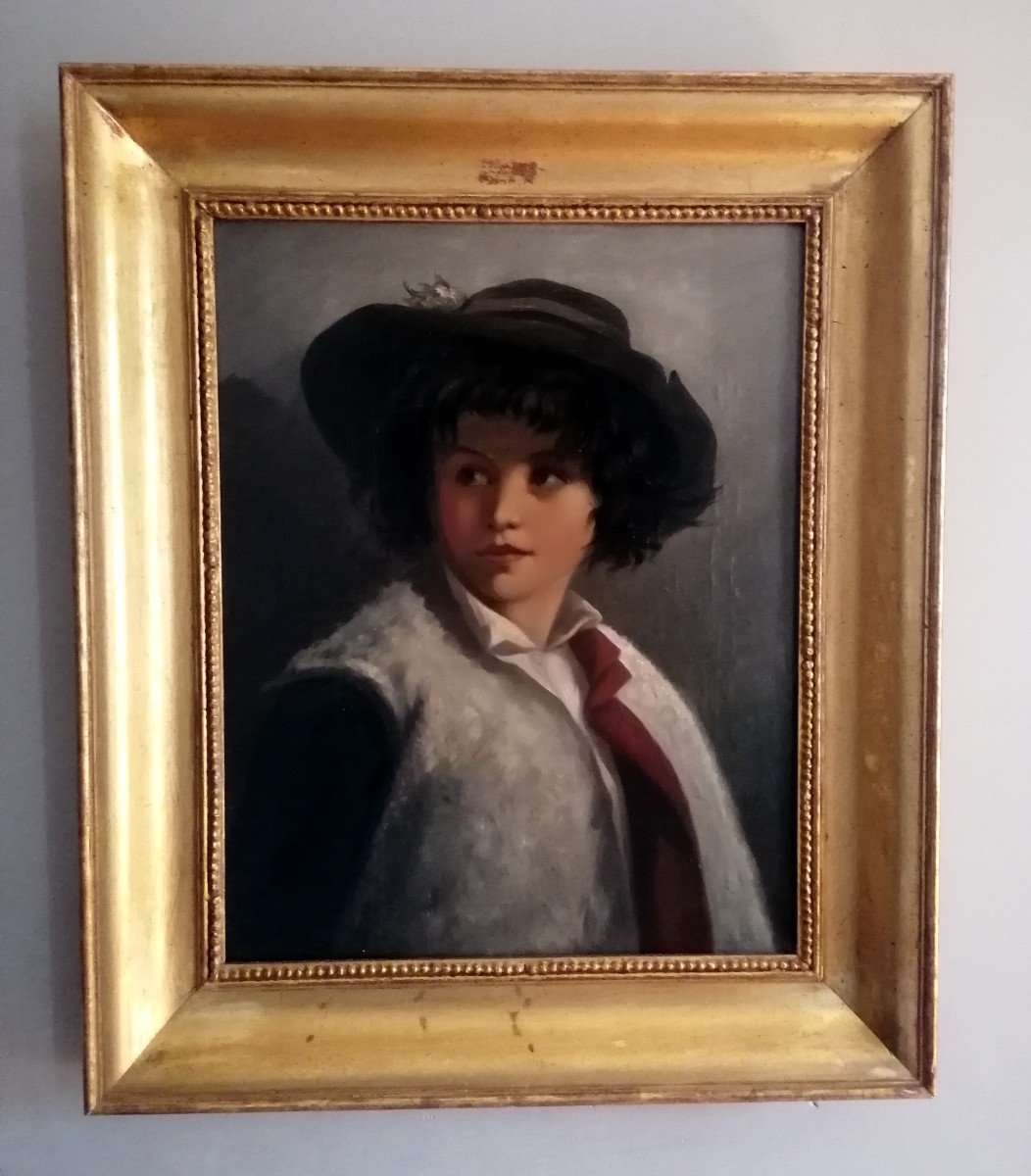 Portrait De Jeune Garçon Début 19 ème