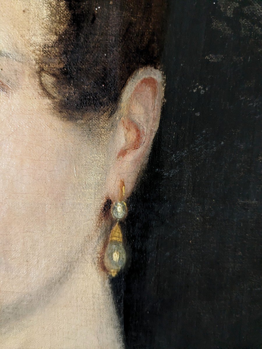 Portrait De Jeune Femme Début 19 ème-photo-3