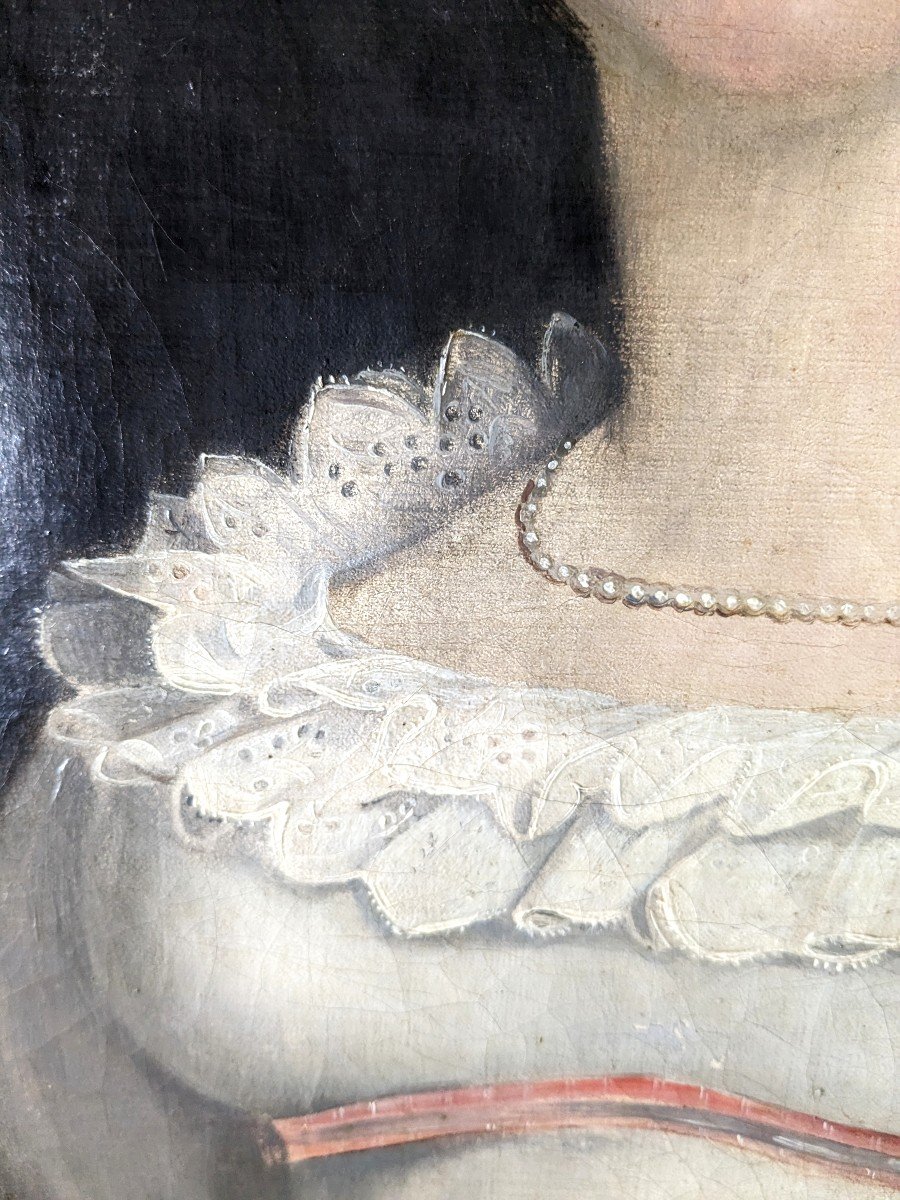 Portrait De Jeune Femme Début 19 ème-photo-1