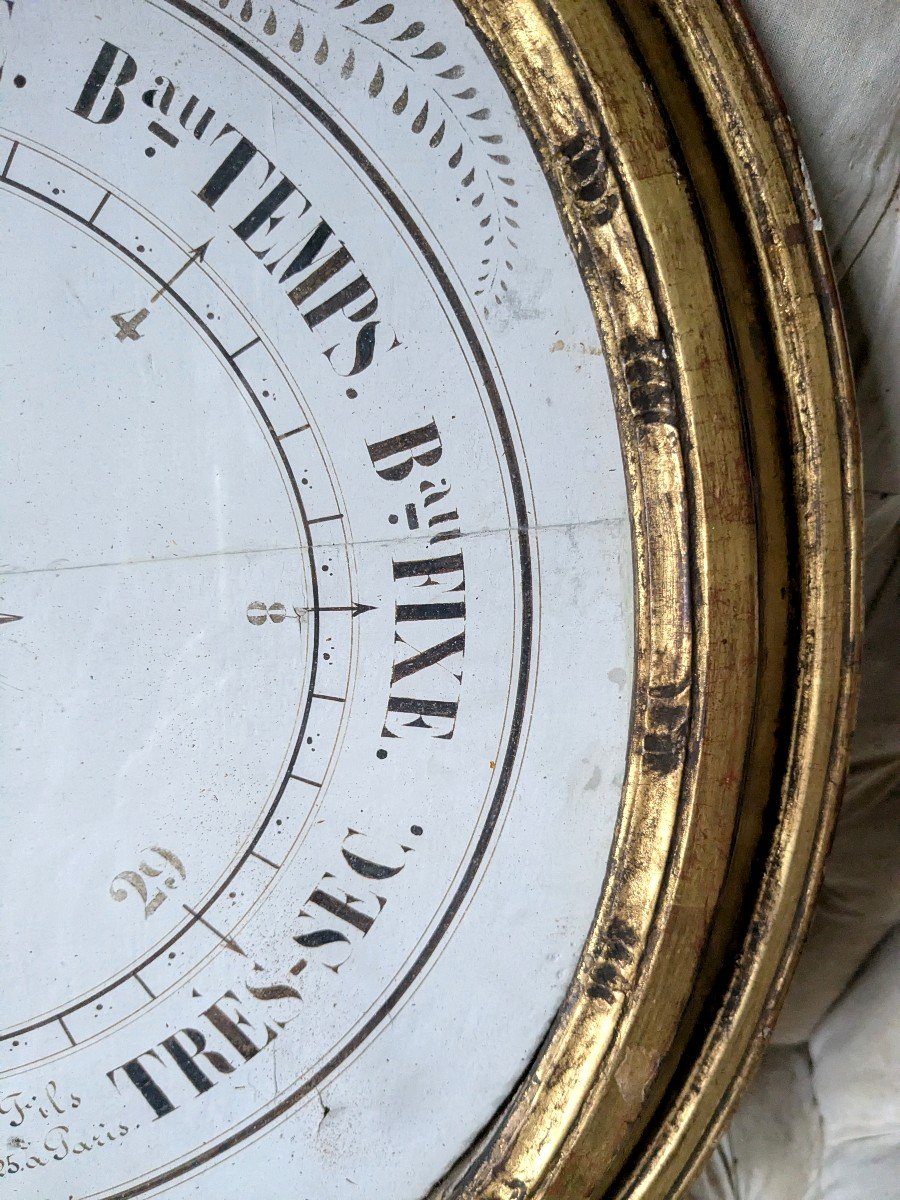 Gilded Wooden Barometer Early 19th Century-photo-2