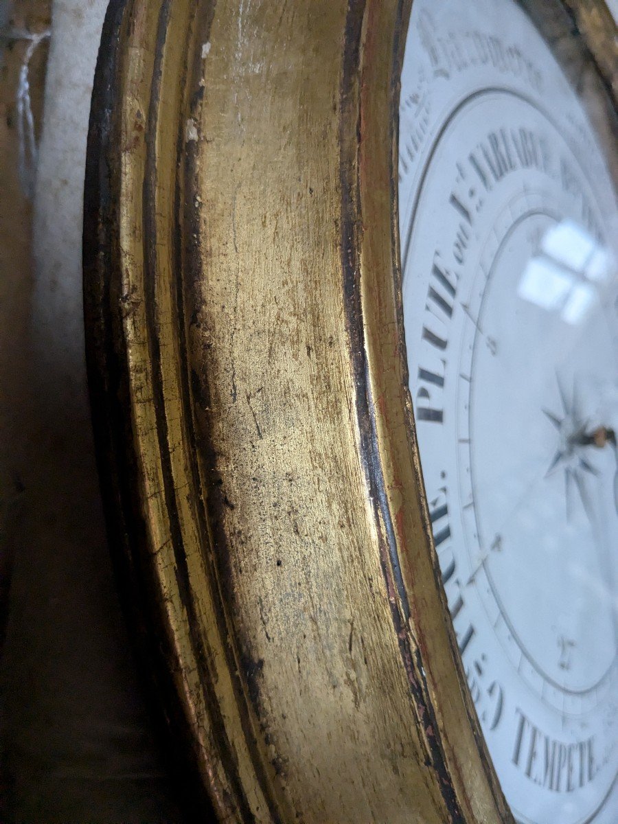 Gilded Wooden Barometer Early 19th Century-photo-5