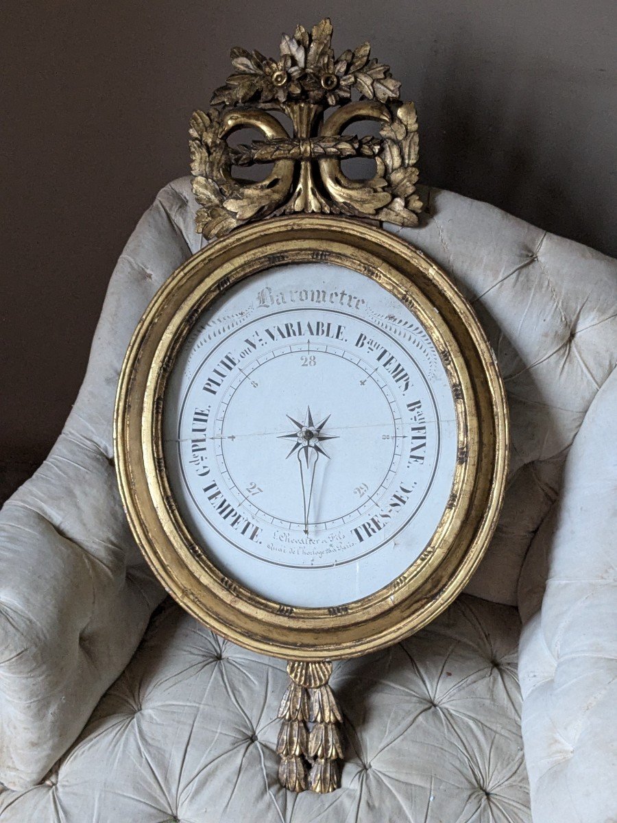 Gilded Wooden Barometer Early 19th Century