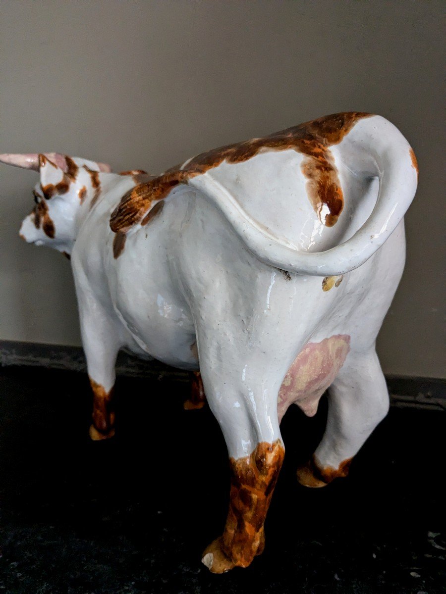 Grande Vache En Céramique, 20 ème Siècle-photo-4