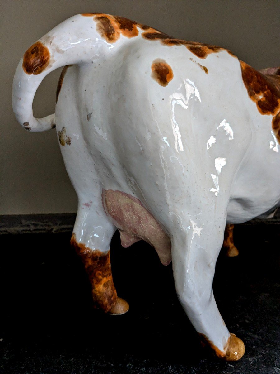 Grande Vache En Céramique, 20 ème Siècle-photo-7