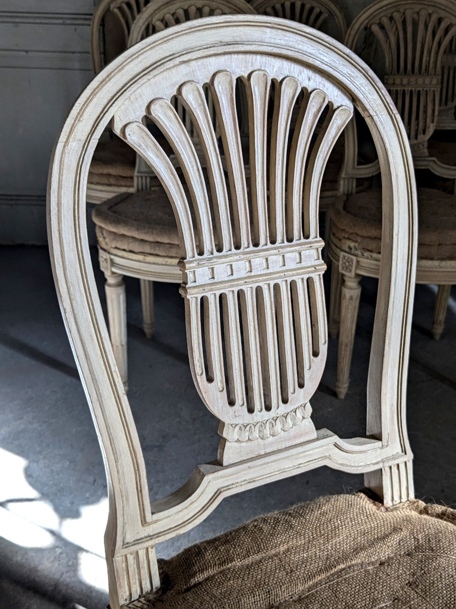 Suite de 6 chaises de style Louis XVI, 20 ème siècle-photo-2
