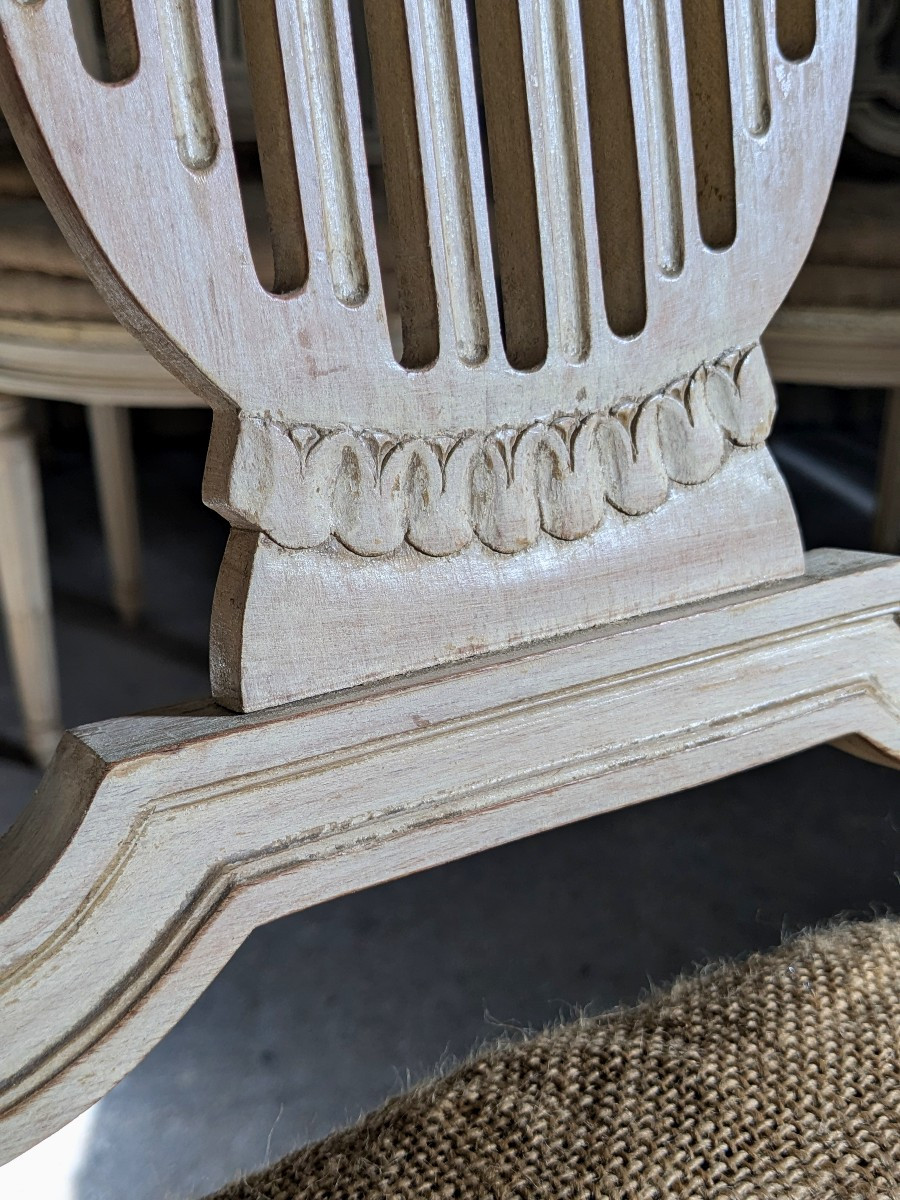 Suite de 6 chaises de style Louis XVI, 20 ème siècle-photo-3