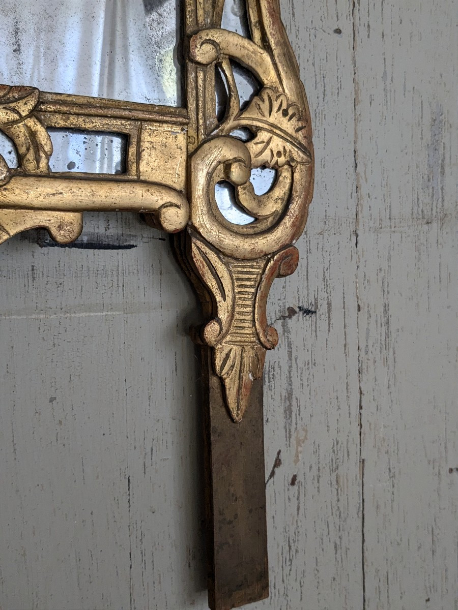 Miroir en bois doré 18 ème-photo-3