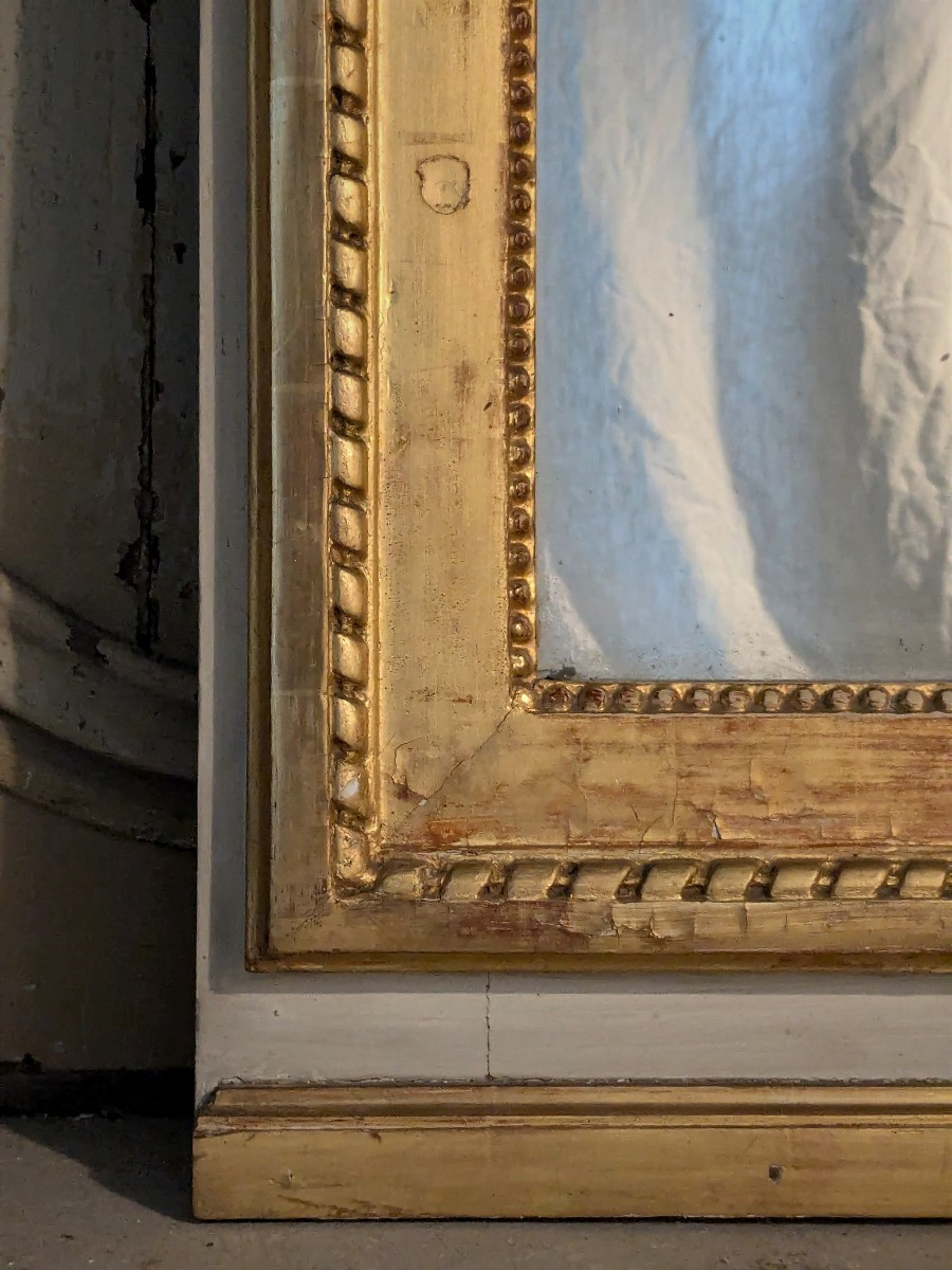 Miroir en bois doré 19 ème siècle-photo-1