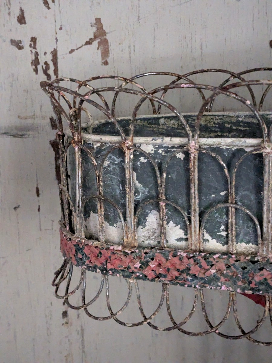 Jardinière en fer forgé 19 ème -photo-2