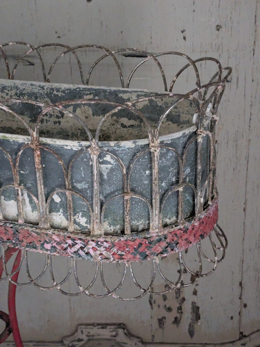 Jardinière en fer forgé 19 ème -photo-1