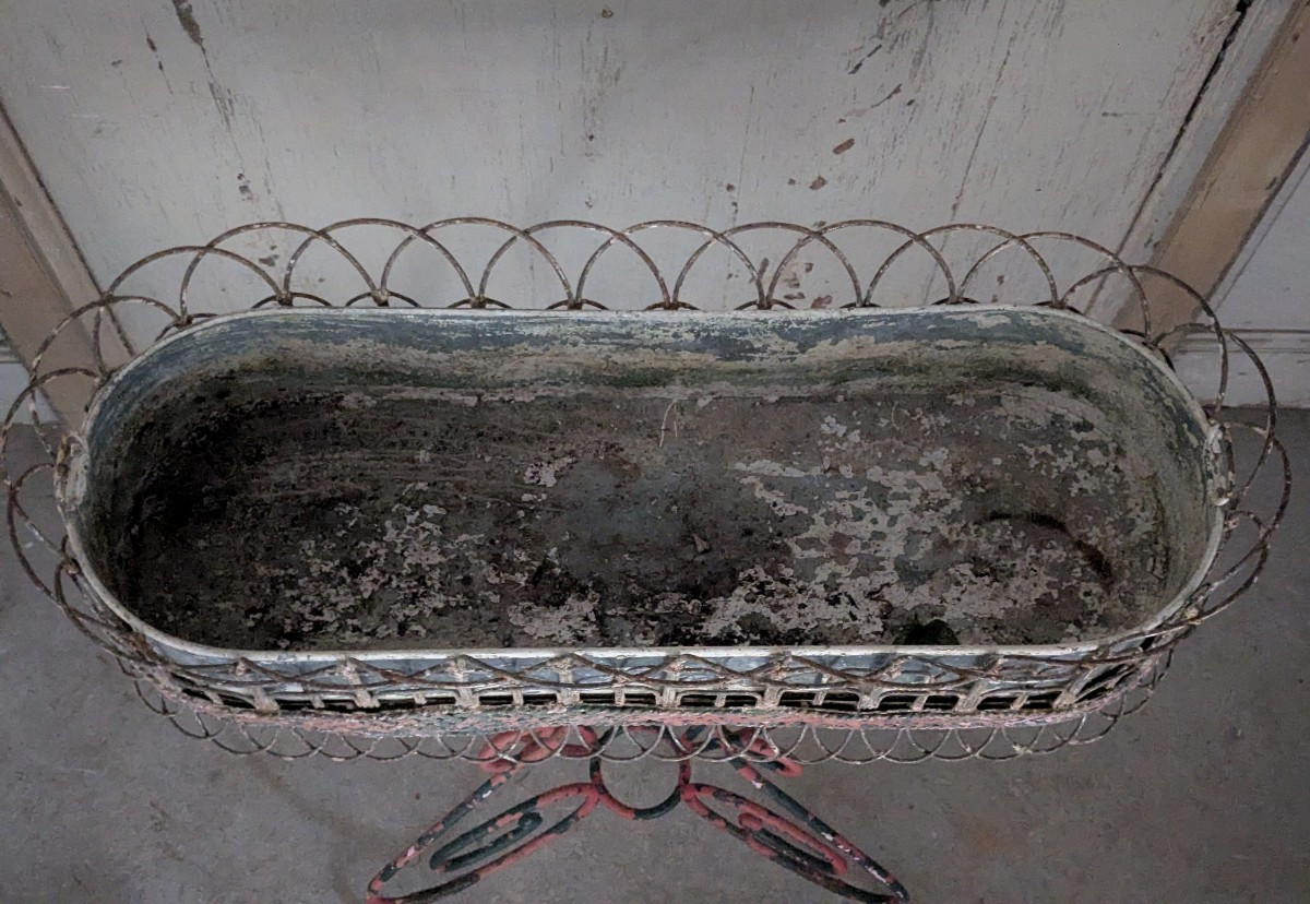 Jardinière en fer forgé 19 ème -photo-5