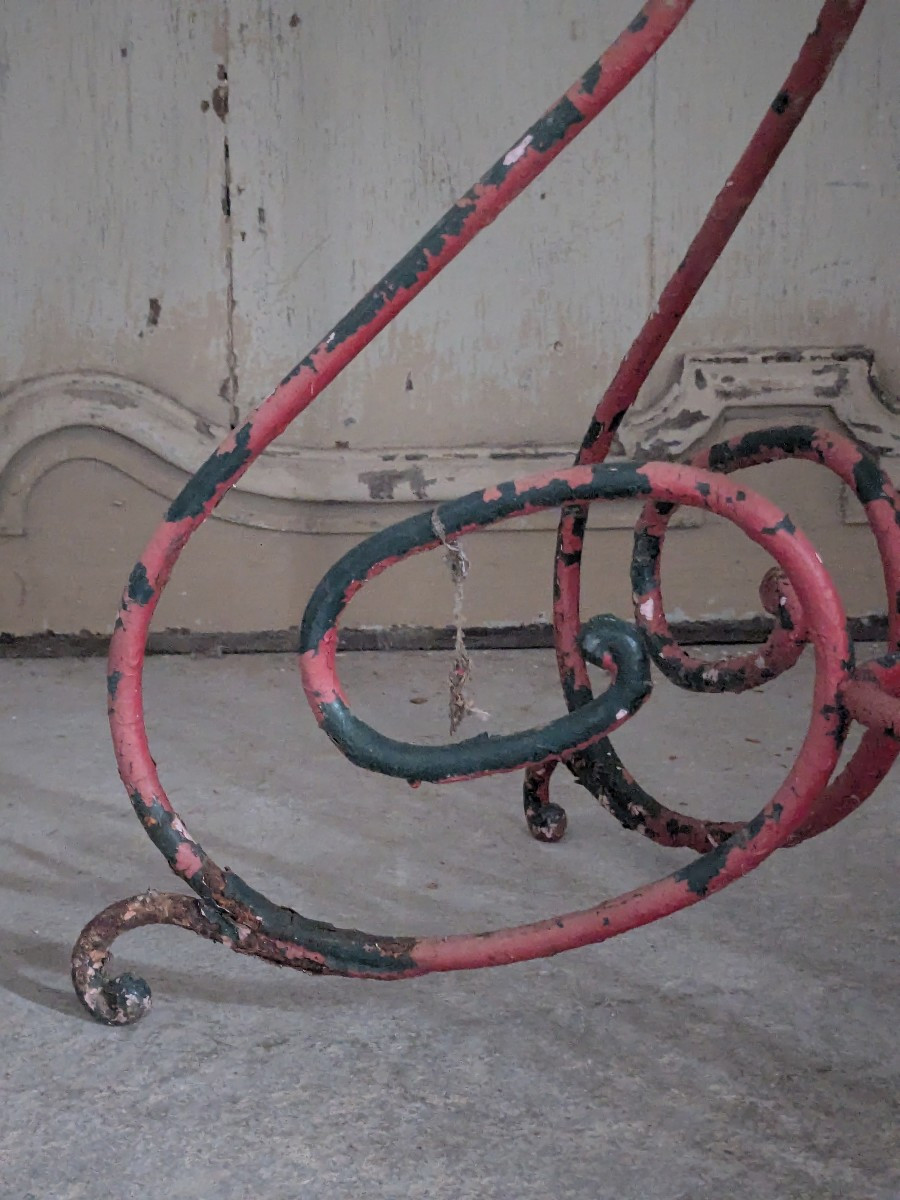 Jardinière en fer forgé 19 ème -photo-6