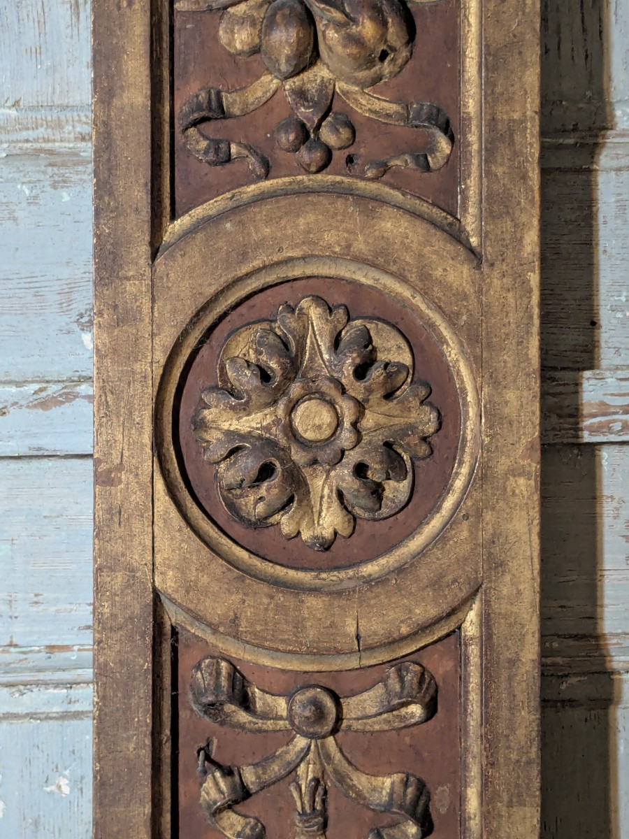 Grande chute en bois sculpté 18 ème siècle-photo-3