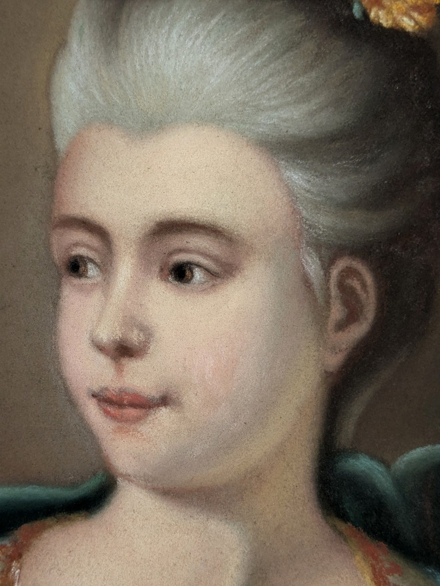 Pastel 19 ème  "Le peintre et son modèle"-photo-3