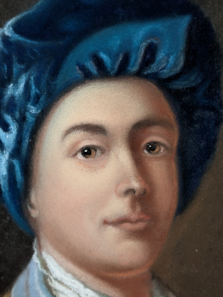 Pastel 19 ème  "Le peintre et son modèle"-photo-4