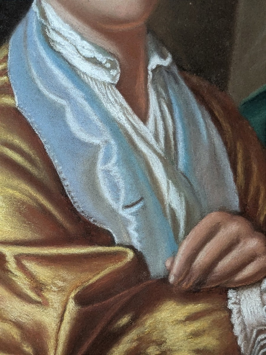 Pastel 19 ème  "Le peintre et son modèle"-photo-3