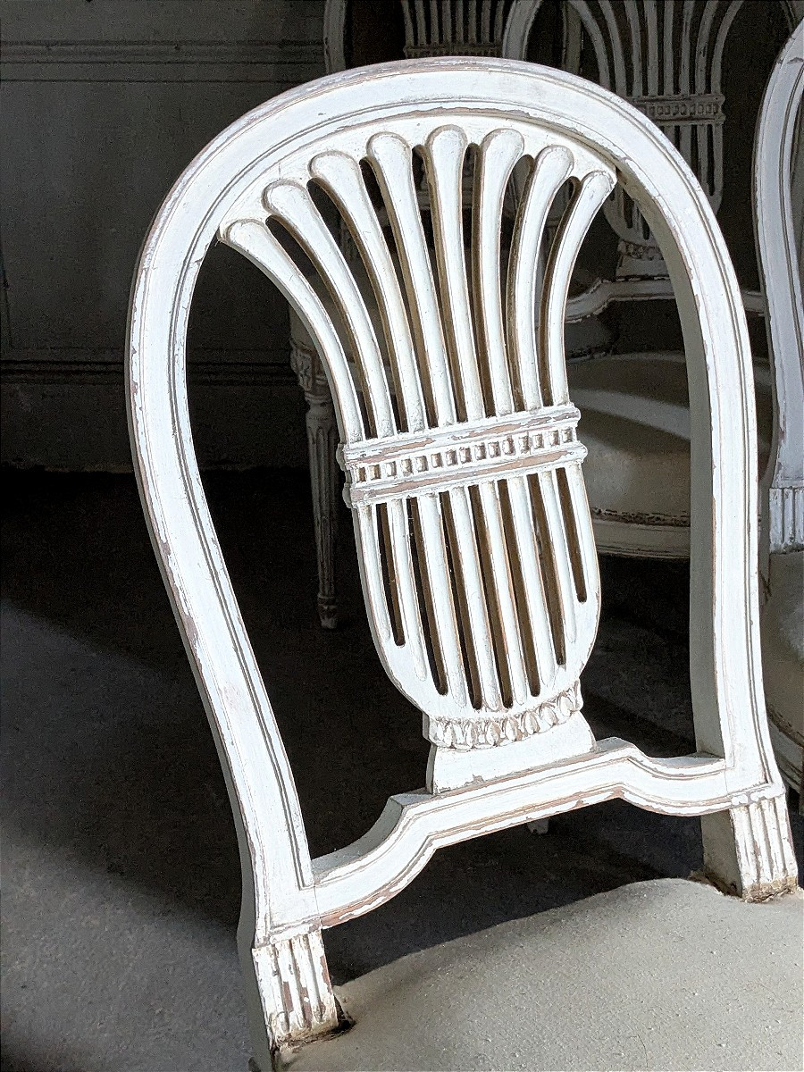 Suite de 4 chaises de style Louis XVI-photo-3