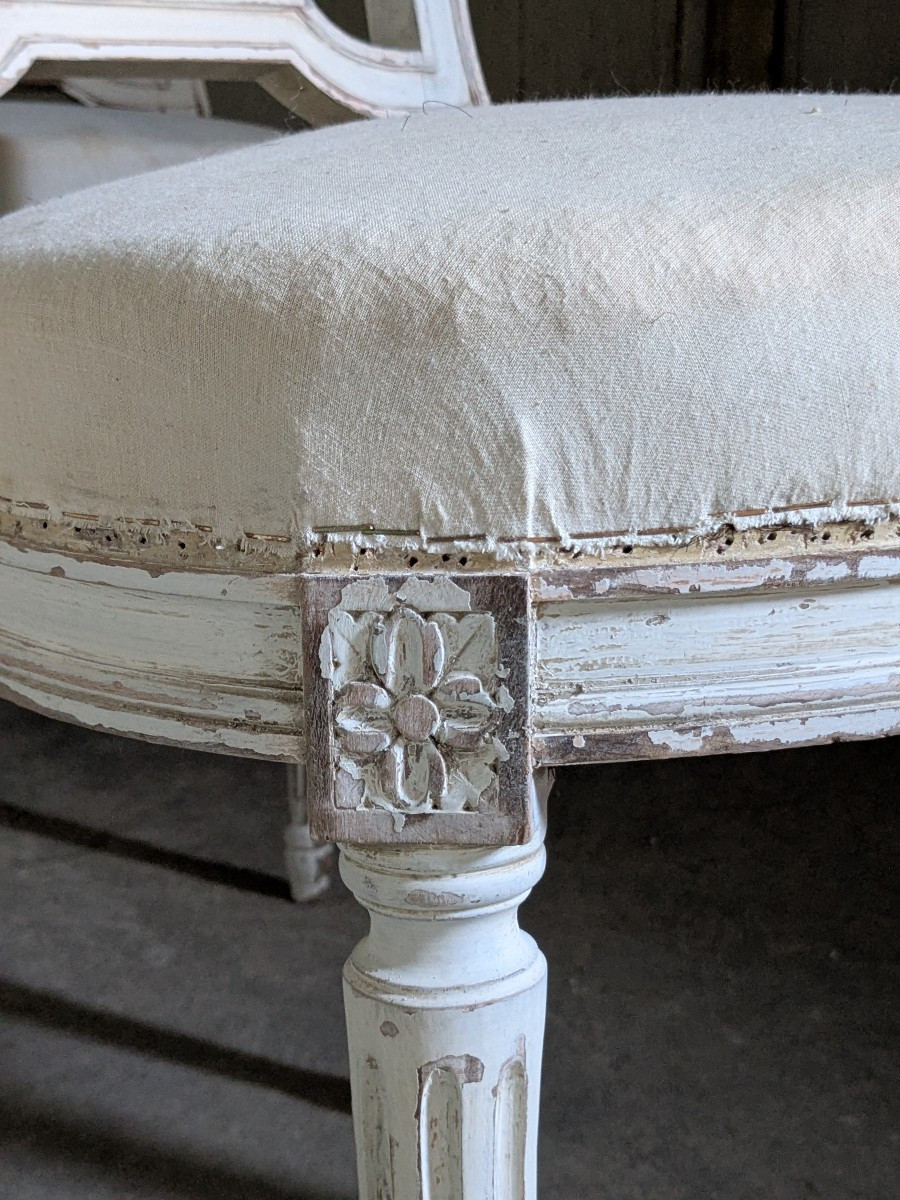 Suite de 4 chaises de style Louis XVI-photo-3