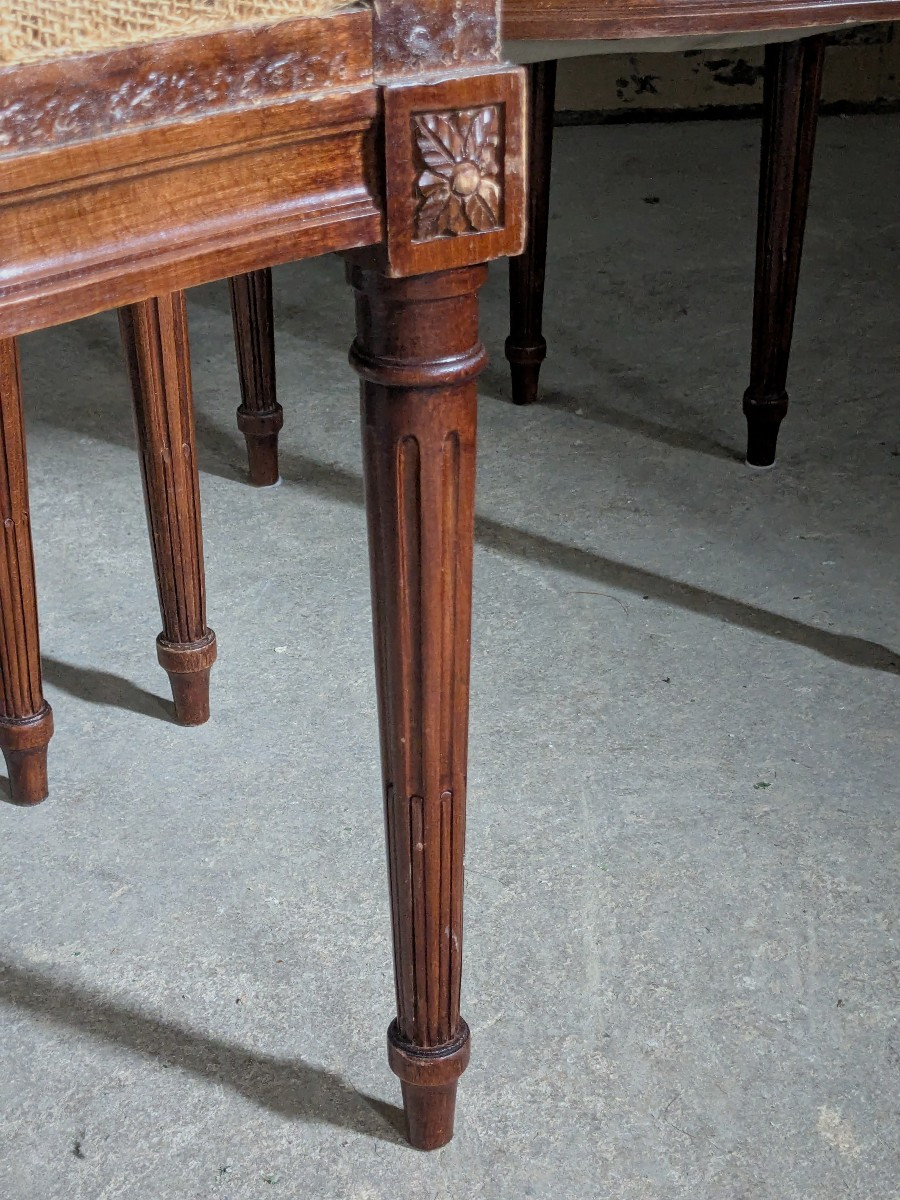 Suite de 4 chaises lyre de style Louis XVI-photo-2