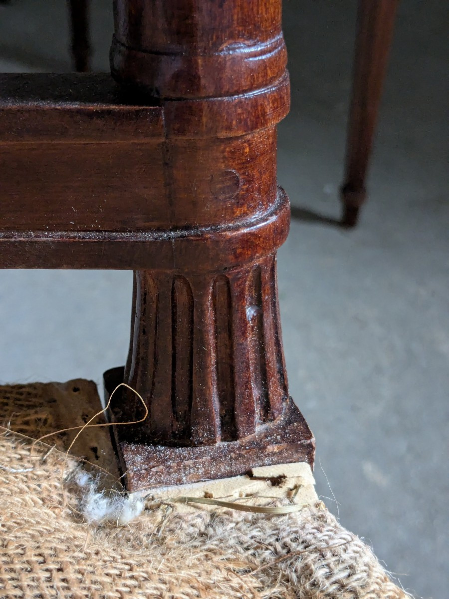 Suite de 4 chaises lyre de style Louis XVI-photo-4