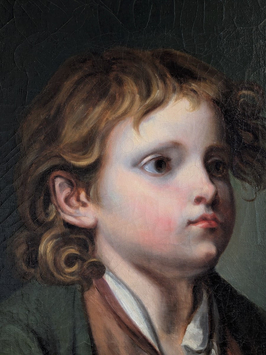 Portrait d'enfant, HST début 19 ème-photo-3