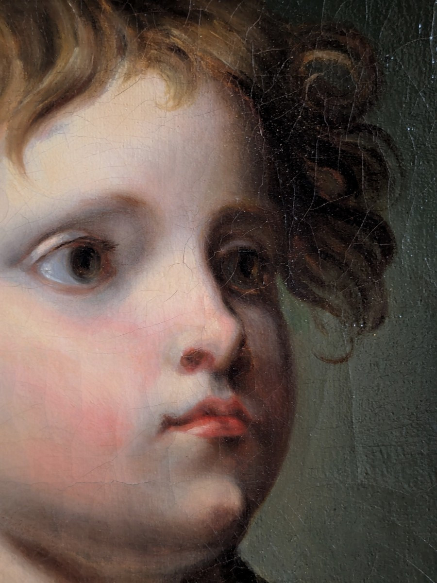 Portrait d'enfant, HST début 19 ème-photo-4