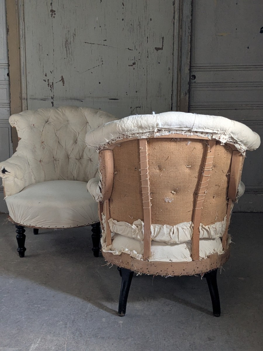 Paire de fauteuils Napoléon III -photo-4
