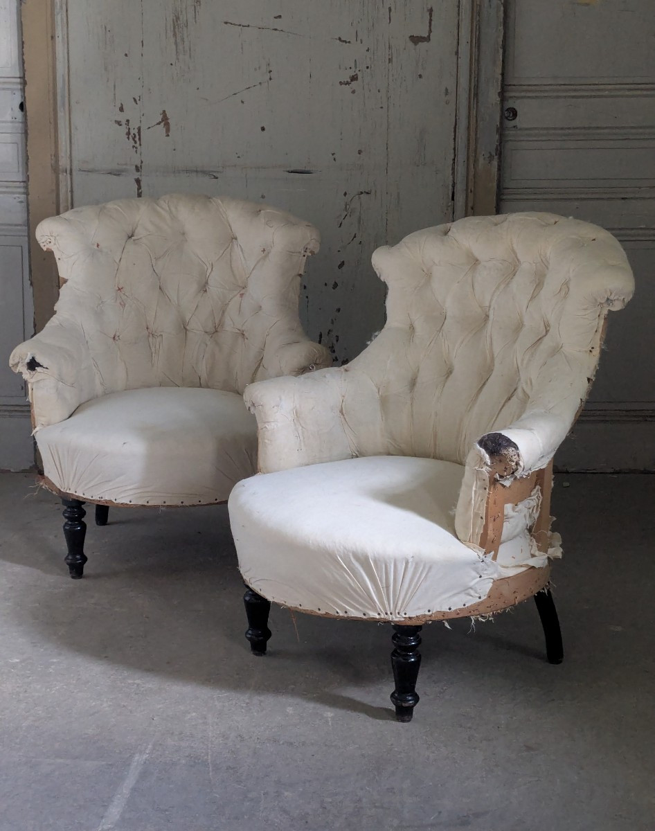 Paire de fauteuils Napoléon III 