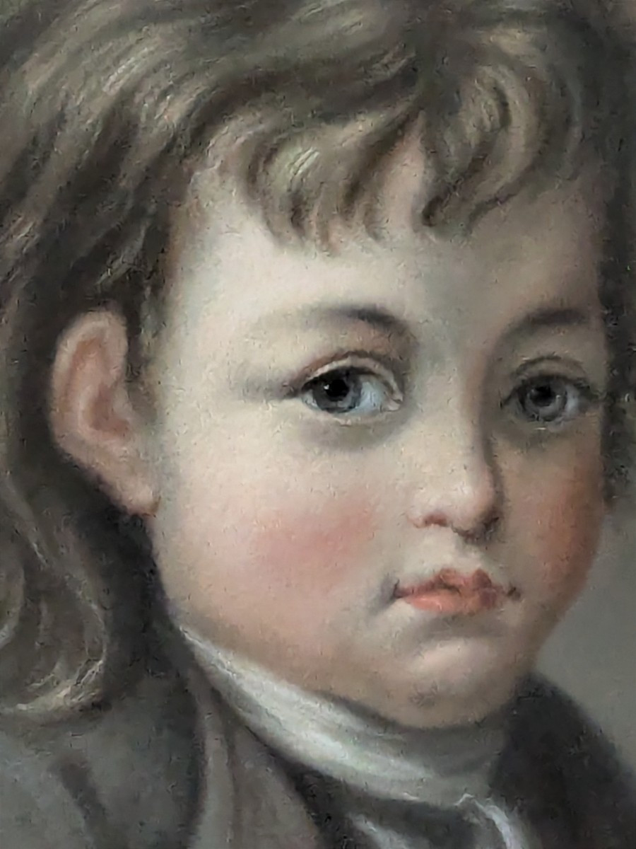 Portrait Of A Child, Pastel, Early 19th Century.-photo-2