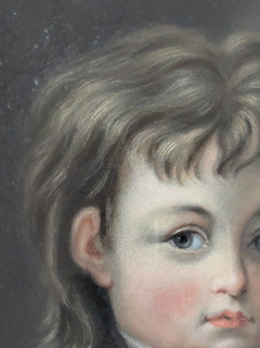 Portrait Of A Child, Pastel, Early 19th Century.-photo-3