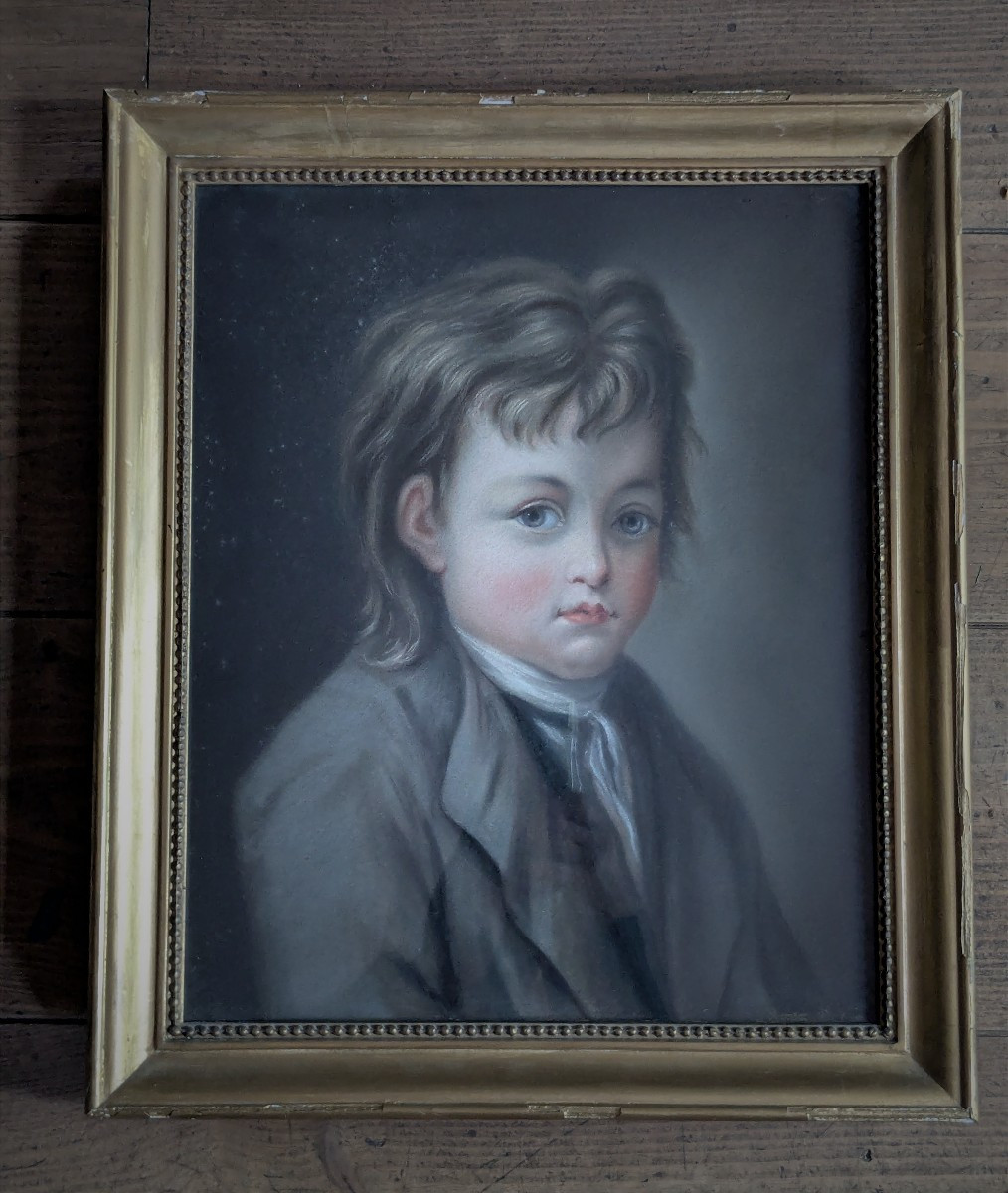 Portrait Of A Child, Pastel, Early 19th Century.