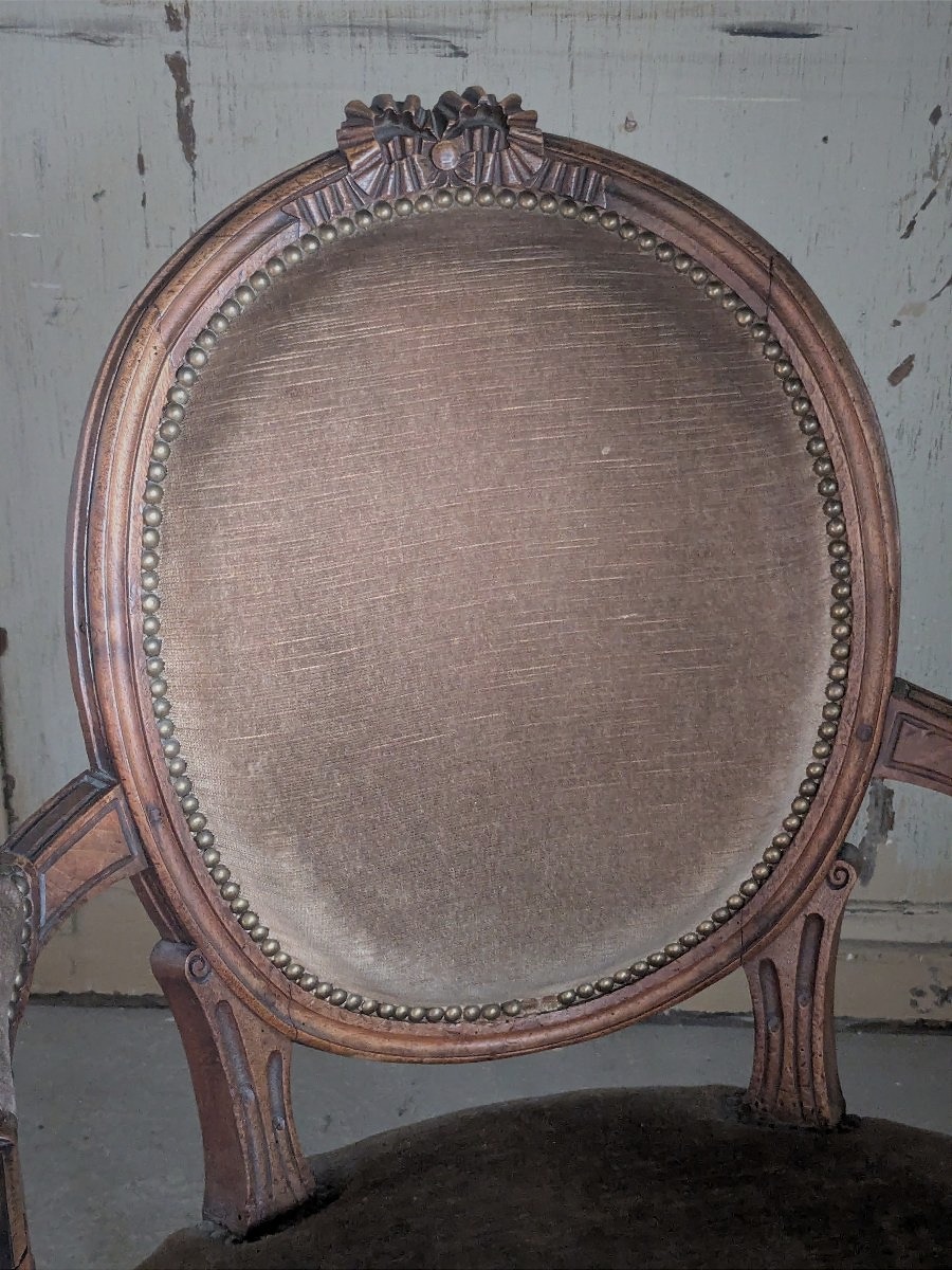 Fauteuil cabriolet Louis XVI Époque 18 ème -photo-2