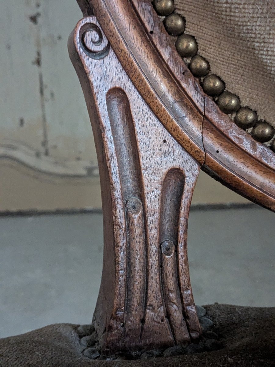 Fauteuil cabriolet Louis XVI Époque 18 ème -photo-1