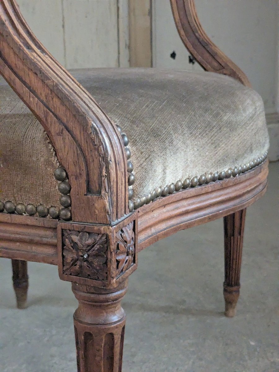 Fauteuil cabriolet Louis XVI Époque 18 ème -photo-2