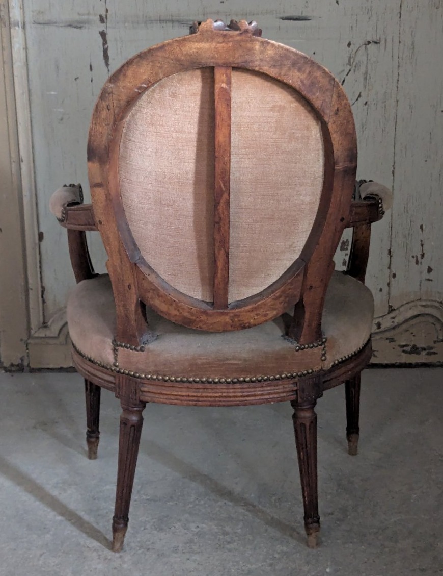 Fauteuil cabriolet Louis XVI Époque 18 ème -photo-5
