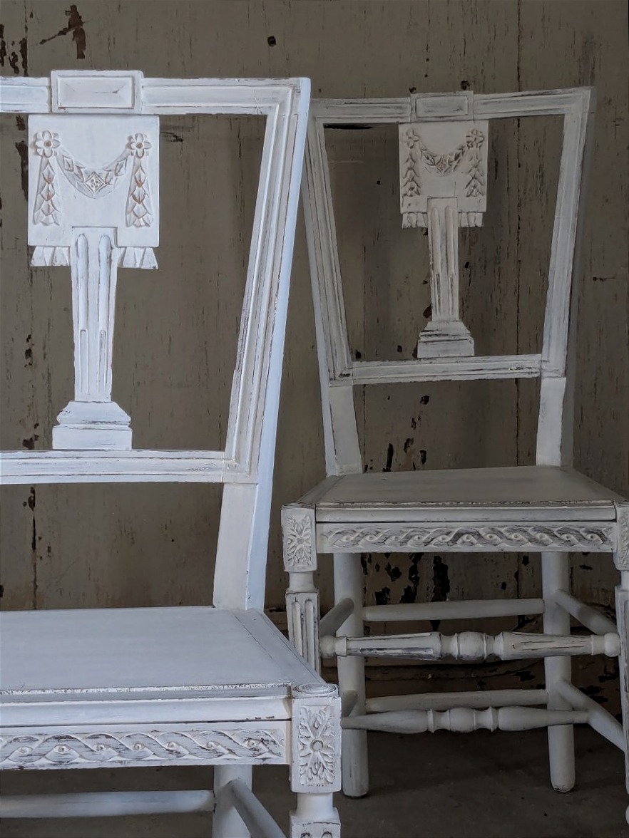 Set Of 4 Gustavian-style Chairs-photo-2