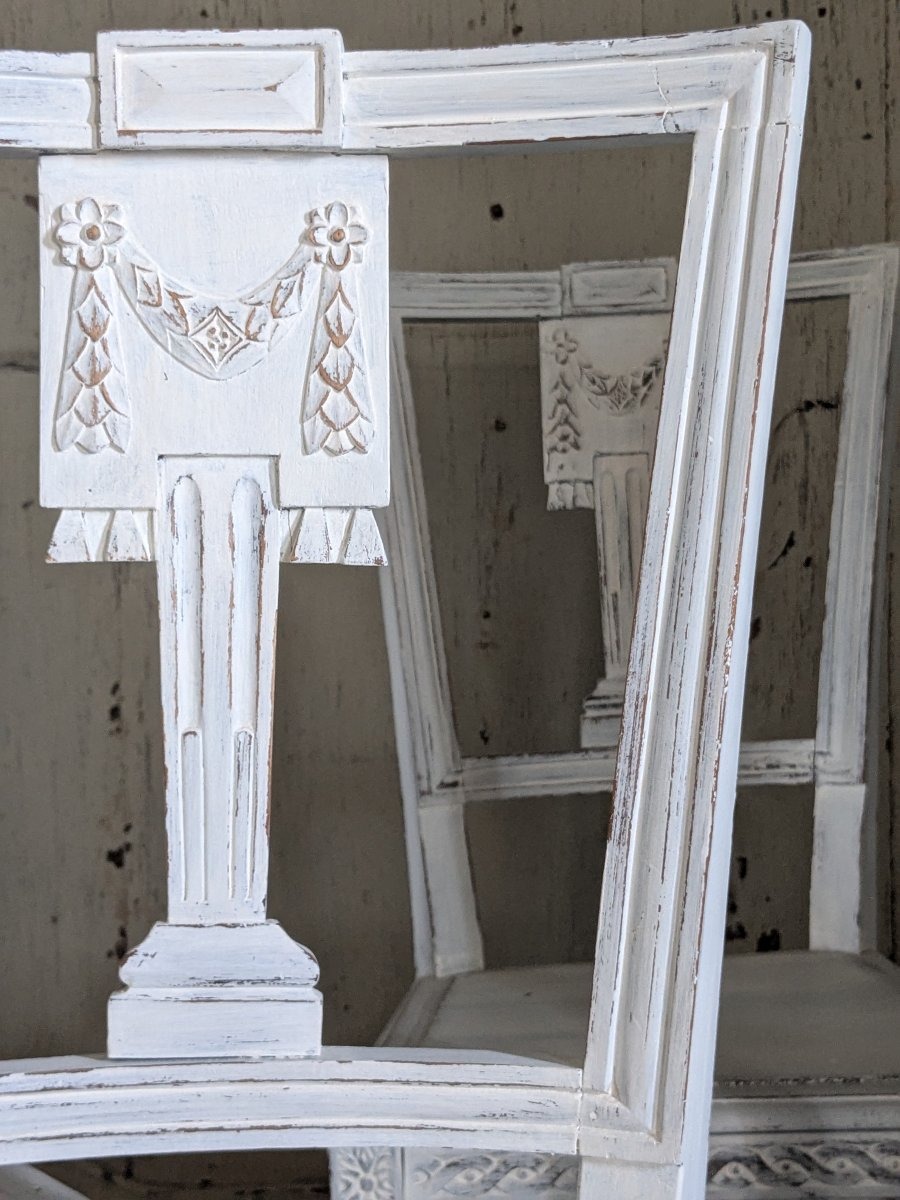 Set Of 4 Gustavian-style Chairs-photo-3