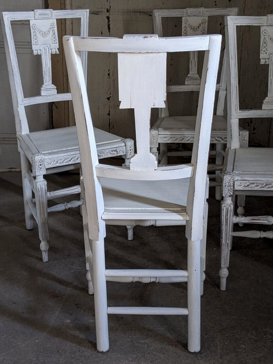 Set Of 4 Gustavian-style Chairs-photo-4