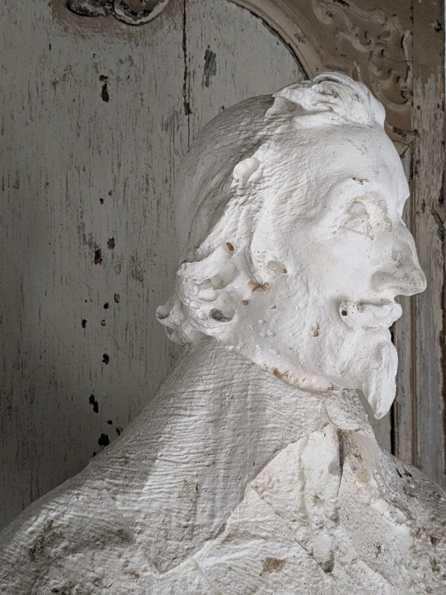 Buste du cardinal de Richelieu, grand plâtre fin 19 ème.-photo-2