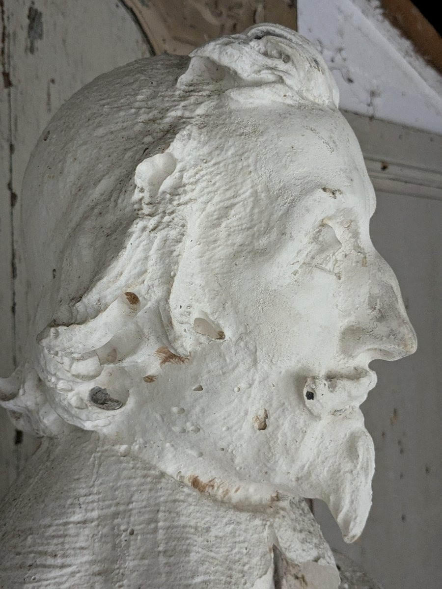 Buste du cardinal de Richelieu, grand plâtre fin 19 ème.-photo-3