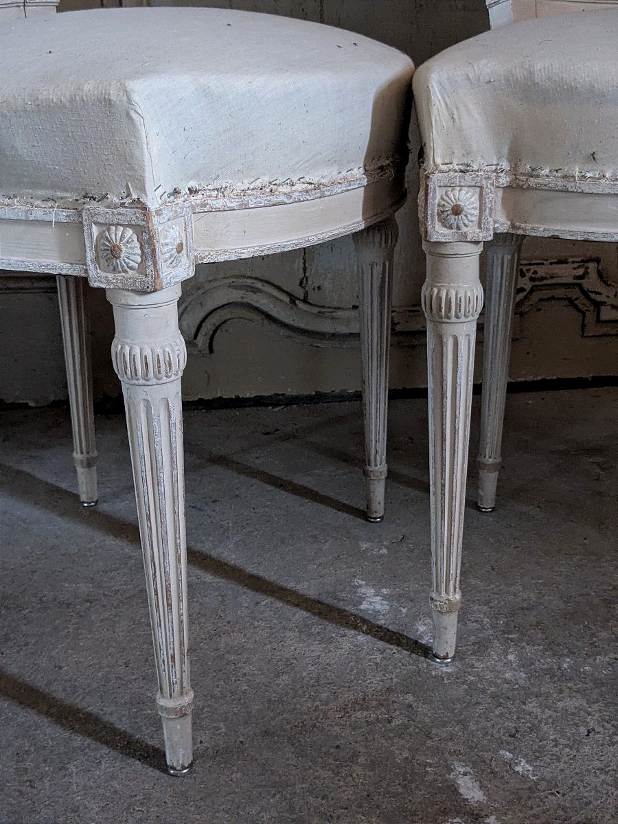 Set Of 4 Louis XVI-style Chairs-photo-4